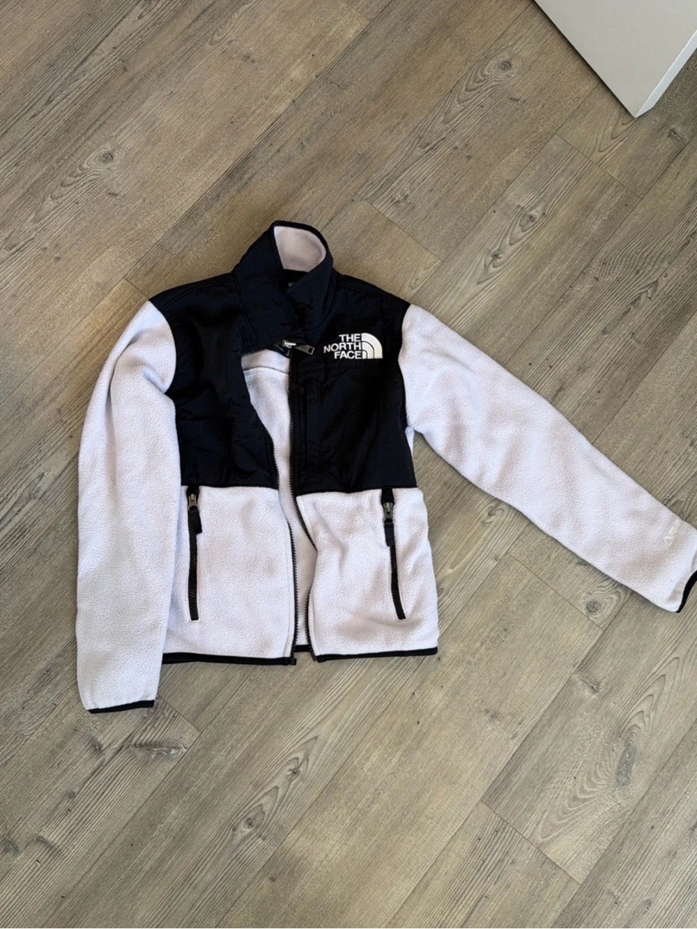 The North Face Kids Light Pink and Black Fleece Jacket